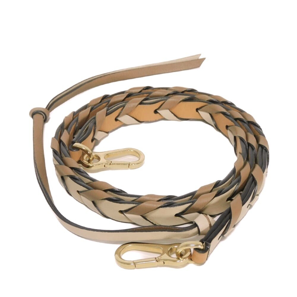 Loewe LOEWE Shoulder Strap Thin Braided Strap, Camel, Greige, Multicolor, Log...